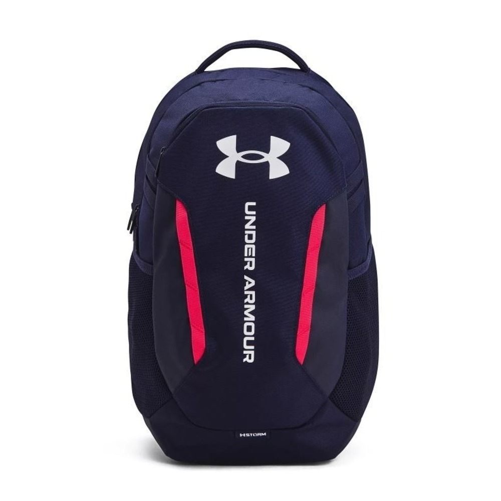 NEW Under Armour Hustle 6.0 Pro Backpack Navy Red Accents School Travel Everyday